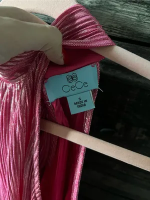 CeCe metallic pink halter top size small thumbnail 3