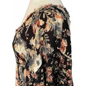 Free People Mini Dress Sz XS Heart Of Gold Dark Floral Boho Bell Sleeve Fairy thumbnail 10