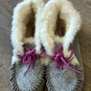 Sorel Out N About Moc Grey Quilted Suede Faux Fur Slippers NL2357-052 Womens 7.5 thumbnail 8