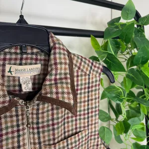 Vintage VTG Marsh Landing Cropped Plaid Wool Blend Vest size S Small thumbnail 8