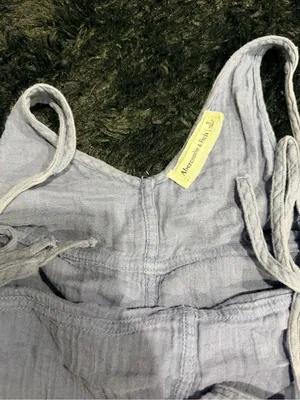 Abercrombie blue Tie-Shoulder Gauze Romper thumbnail 3