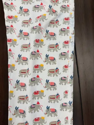 Roller Rabbit Hathi Christmas elephant print pajama pants M thumbnail 3