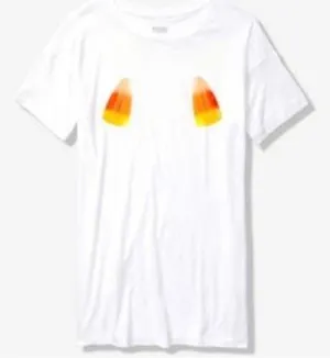 Pink Victorias Secret Halloween Candy Corn T shirt thumbnail 1