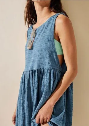 Free people Blue I'm Still Obsessed Sleeveless Mini Dress thumbnail 1