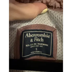 Abercrombie‎ & Fitch Womens Dusty Rose Pink Sherpa Fleece Quarter Zip Pullover S thumbnail 2