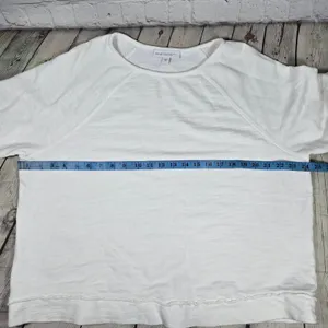 Pure Jill J. Jill White Organic‎ Cotton Raglan Sweatshirt Medium KTP239001 thumbnail 7