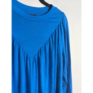 Ann Taylor royal blue long sleeve drapey top thumbnail 3