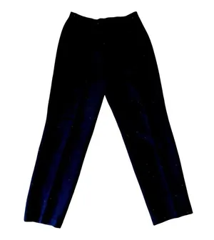 Vintage 80s Ralph Lauren Navy Blue Wool Pleated Lined High Waist Trousers Sz 12 thumbnail 3