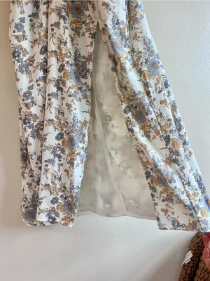 Abercrombie Cinched Neck Slip Midi Floral Dress - Wedding Guest / Occasion - XSP thumbnail 9