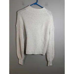 J.Crew‎ Womens Ivory Cotton Blend Cable Knit Mockneck Sweater Classic Fit Size M thumbnail 5