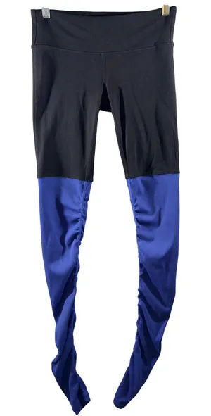 359 | Alo Yoga Goddess Womens Small High Waist‎ Ribbed Leggings Black Blue thumbnail 1