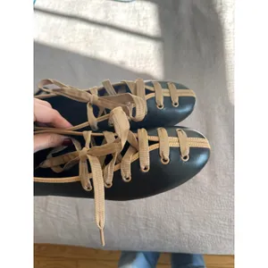 MAEVE Contrast Black Lace Up Ballet Flats Size 41 thumbnail 7