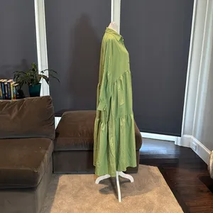 Women’s Lightweight Long Sleeve Loose Maxi Bohemian Ruffle Hem Dress Size M NEW thumbnail 5
