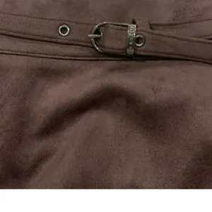 Marc New‎ York Skirt Womens XL Espresso Faux Suede A-Line Midi M5MSE217 Academia thumbnail 3