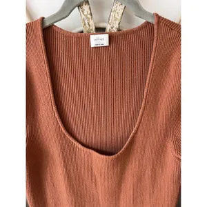 Aritzia‎ Wilfred Maeve Midi Bodycon Dress Size Large Brown Scoop Neck thumbnail 8