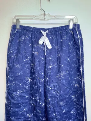 Victoria’s Secret Celestial Wide Leg Pajama Pants Blue Metallic thumbnail 3