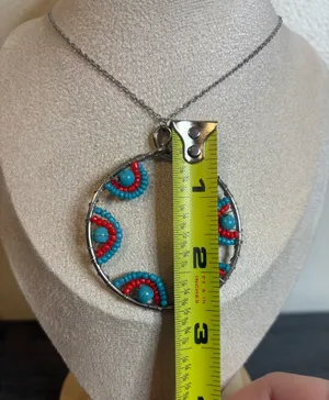 Handmade Silver Beaded Charm Necklace thumbnail 5