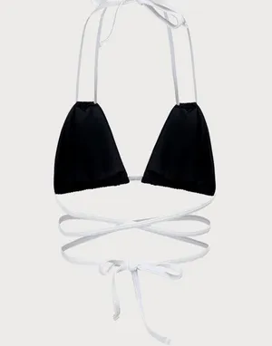 Berlook Contrast Triangle Halter Bikini Top and Contrast Tie Bikini Bottom 43 thumbnail 10