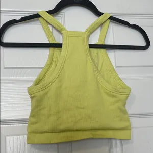 Fabletics Green Ribbed Crop Tank Top thumbnail 2