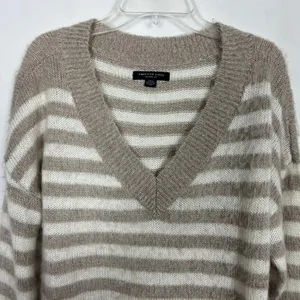 American Eagle Jegging Fit Striped Fuzzy Striped Sweater Size Small Oversized thumbnail 4