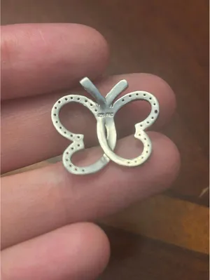Z070 2.88g almost 1 inch long 925 sterling silver pendant butterfly thumbnail 5