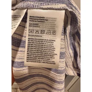 H&M Divided Light Blue Striped Smocked Tie Shoulder Midi Dress XS Coastal Summer thumbnail 6