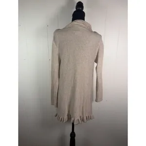 Claudia Nichole M Silk Cashmere Ruffle Wrap Cowl Neck Sweater Tunic thumbnail 7
