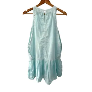 Free People Womens Aqua Size XS High Neck Peplum Tank Top thumbnail 2