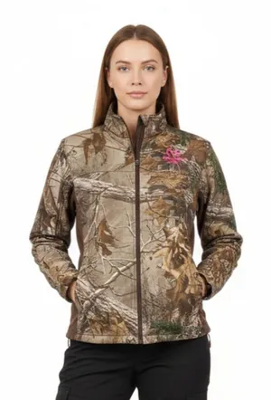 Realtree Brown Camouflage Long Sleeve Zip Up Athletic Outdoor Jacket L thumbnail 1