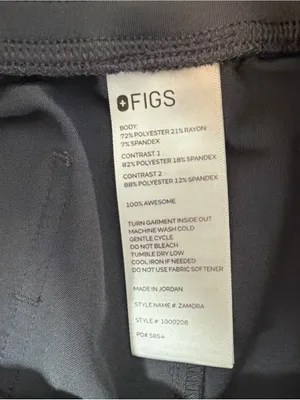 Figs Zamora Jogger Scrub Pants Charcoal Gray Red Drawstring Petite Medium L/P thumbnail 4