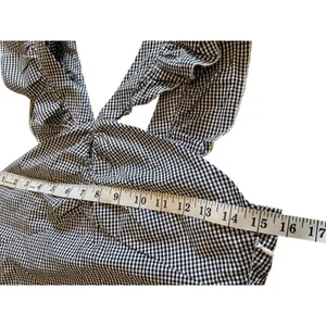 Romeo + Juliet Couture Gingham Ruffle Strap Dress Black White‎ Sleeveless Mini Summer Casual thumbnail 7