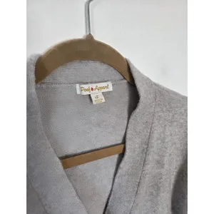 Poof Gray Cardigan Sweater Short Cozy Soft Academia Preppy Twee Old Money Small thumbnail 7