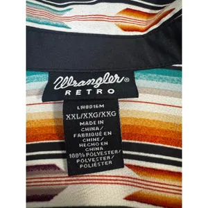 Wrangler Retro Western Stripe Fringe Shirt XXL Southwest Aztec Button Down thumbnail 6