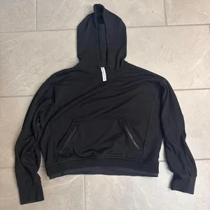 Black cropped Athleta hoodie size M with zipper pockets thumbnail 1