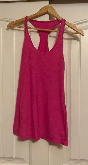 Lululemon Racerback Tank Top Estimated Size 4 Marled Pink Lightweight Oversized thumbnail 1