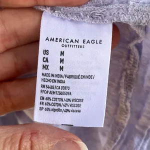 American Eagle Women's Ruffled Tiered Long Sleeve Lilac Top Size M thumbnail 5