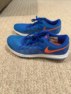 Nike Women’s Bright Blue Athletic Sneakers with Orange Accents thumbnail 2