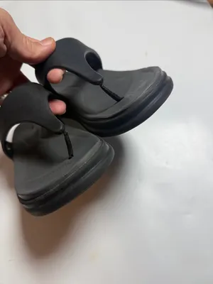 Crocs Capri Black Boca Wedge Flip Flop Sandals Lite Ride Comfort S-607 Sz 6 thumbnail 5
