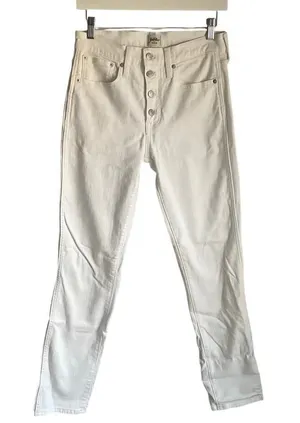 J.Crew High Rise White Straight Leg Jeans size 27 Tall Minimalist Summer‎ thumbnail 1
