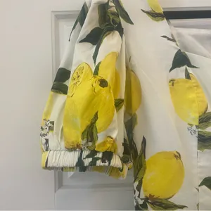 English Factory Lemon Puff Sleeves Mini Dress Size‎ Medium Cotton thumbnail 4