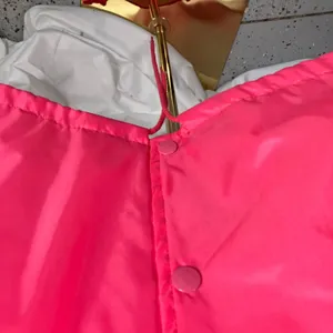 Vintage Ames‎ Hot Pink Windbreaker Nylon Cotton Lined Jacket Size L New 80's thumbnail 7