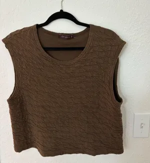 Brown Gauze Top thumbnail 1