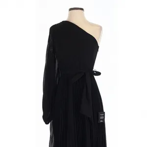 Lulus Divine Charm Black Pleated One-Shoulder Maxi Dress Small Evening Formal thumbnail 5