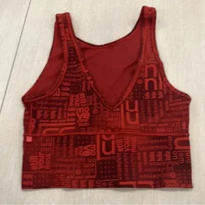 lululemon athletica Red Fitted Crop Tank Top thumbnail 3