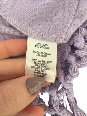 For Cynthia - NWT Lilac Linen Blend Fringe Hem Shift Dress Sz S thumbnail 6