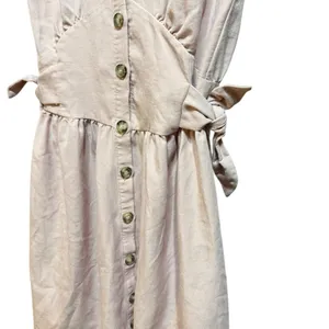 ZARA Pink Button‎ Front Midi Dress Women Soft Girly Cottagecore Feminine Sz XS thumbnail 7