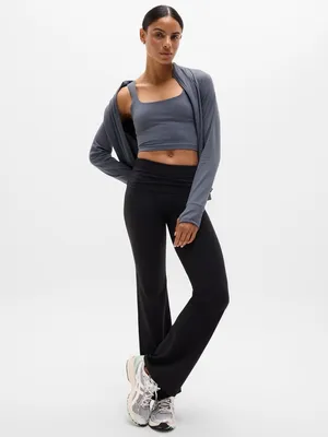New Athleta XS Transcend Square Neck Crop Sports Bra A-C X-Small Slate Grey thumbnail 2