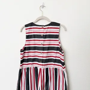 [Anthropologie] Maeve Red Gray Striped Wide Leg Sleeveless Jumpsuit Cotton Sz XL thumbnail 5