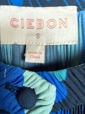 Ciebon Blue‎ Pleated Balloon Sleeve Dress Sz S thumbnail 6