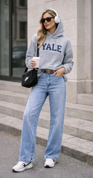 Commence Vintage Style High Waist Straight Leg Denim Jeans thumbnail 1